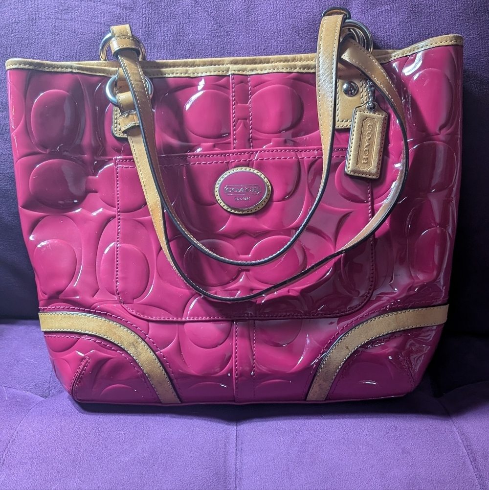 Coach Pink and Tan Women's Bag